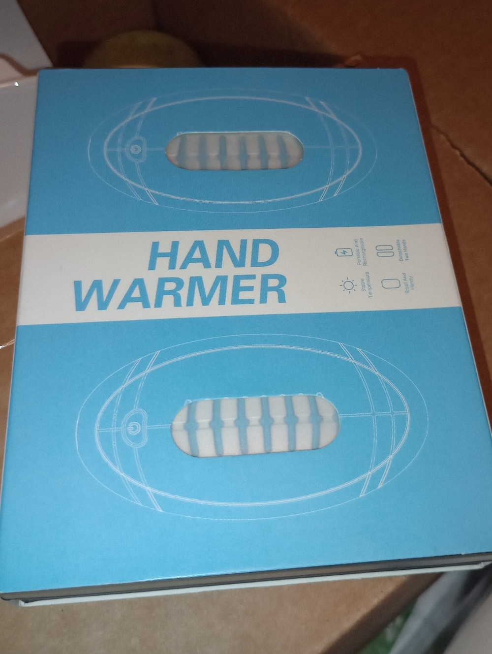 Rechargeable Hand Warmers- Blue and White